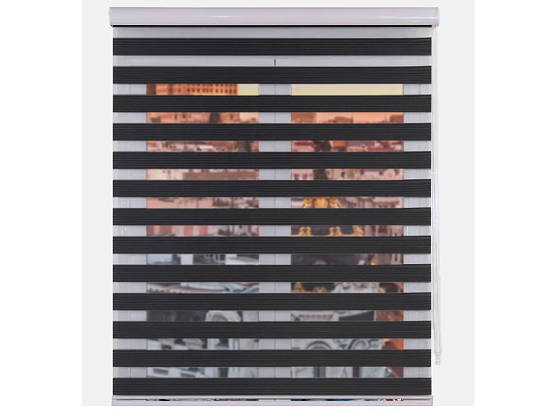 ESTORALIS | Estor Enrollable NOCHE y DIA | 160 x 255 cm (Ancho por Alto) Tamaño de Tela 157 x 250 cm | Modelo SAMWELL Color Antracita