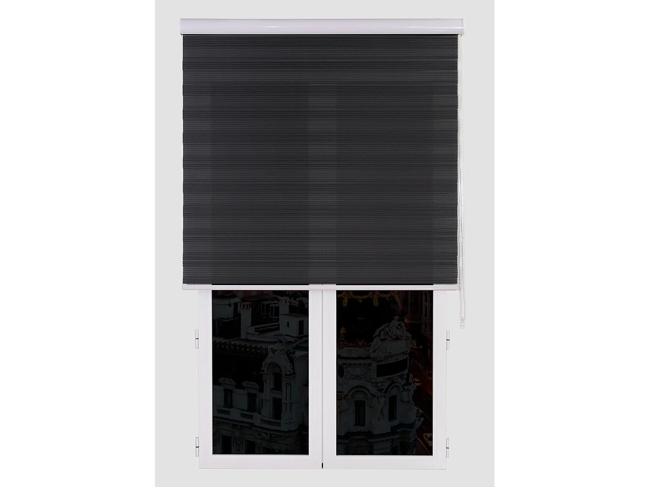 ESTORALIS | Estor Enrollable NOCHE y DIA | 160 x 255 cm (Ancho por Alto) Tamaño de Tela 157 x 250 cm | Modelo SAMWELL Color Antracita