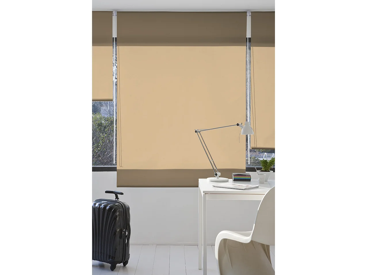 ESTORALIS | Estores Enrollables Lisos Translucidos | 90 x 235 cm (Ancho por Alto) Tamaño de Tela 87 x 230 cm | Modelo GOVE Color Turron