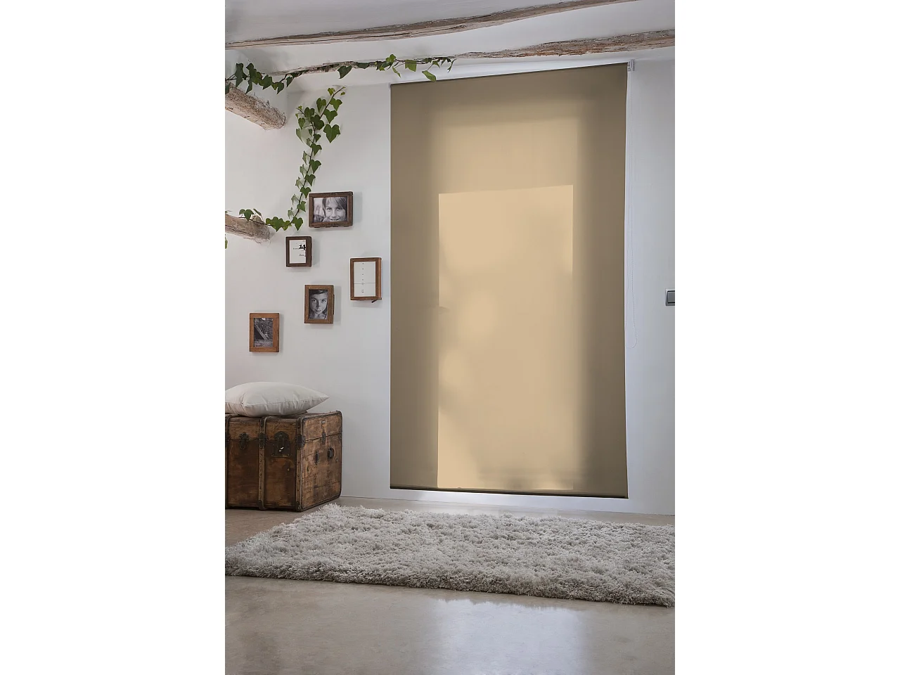 ESTORALIS | Estores Enrollables Lisos Translucidos | 90 x 235 cm (Ancho por Alto) Tamaño de Tela 87 x 230 cm | Modelo GOVE Color Turron