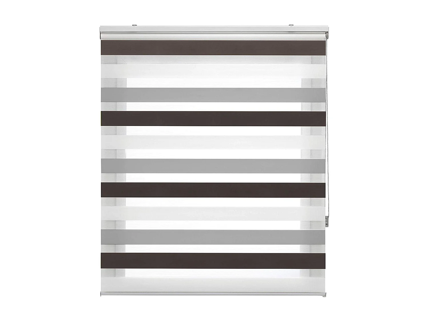 ESTORALIS | Estor Enrollable NOCHE y DIA | 170 x 255 cm (Ancho por Alto) Tamaño de Tela 167 x 250 cm | Modelo LORAS Color Marron/Gris