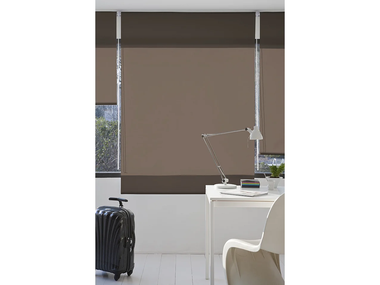 ESTORALIS | Estores Enrollables Lisos Translucidos | 150 x 235 cm (Ancho por Alto) Tamaño de Tela 147 x 230 cm | Modelo GOVE Color Avellana