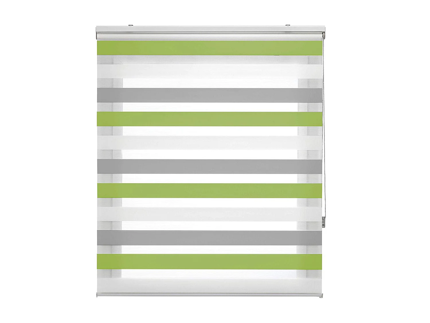 ESTORALIS | Estor Enrollable NOCHE y DIA | 170 x 255 cm (Ancho por Alto) Tamaño de Tela 167 x 250 cm | Modelo LORAS Color Gris/Verde