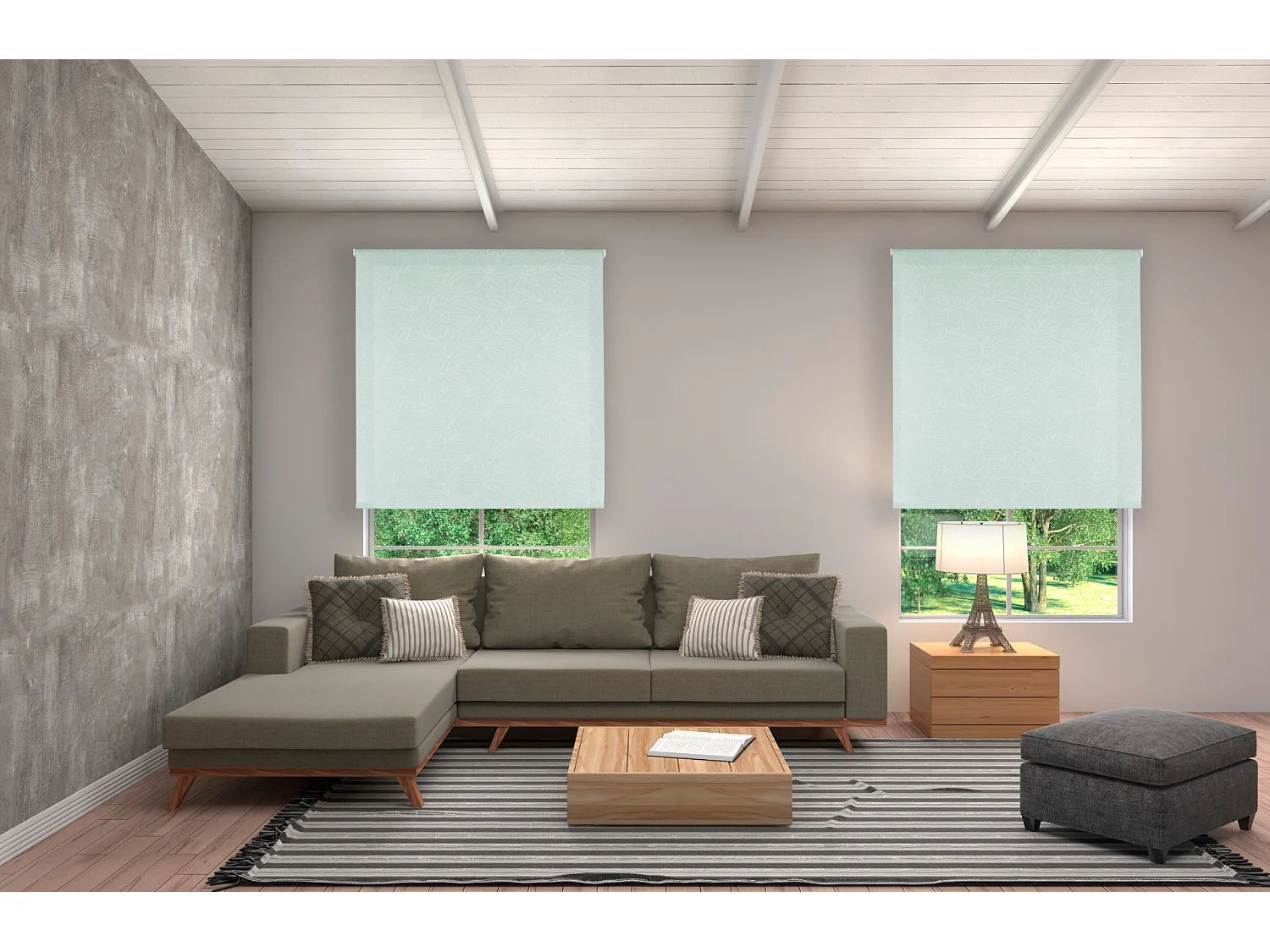 ESTORALIS | Estor Enrollable Translúcido | 170 x 255 cm (Ancho por Alto) Tamaño de Tela 167 x 250 cm | Modelo SELENE Color Celeste