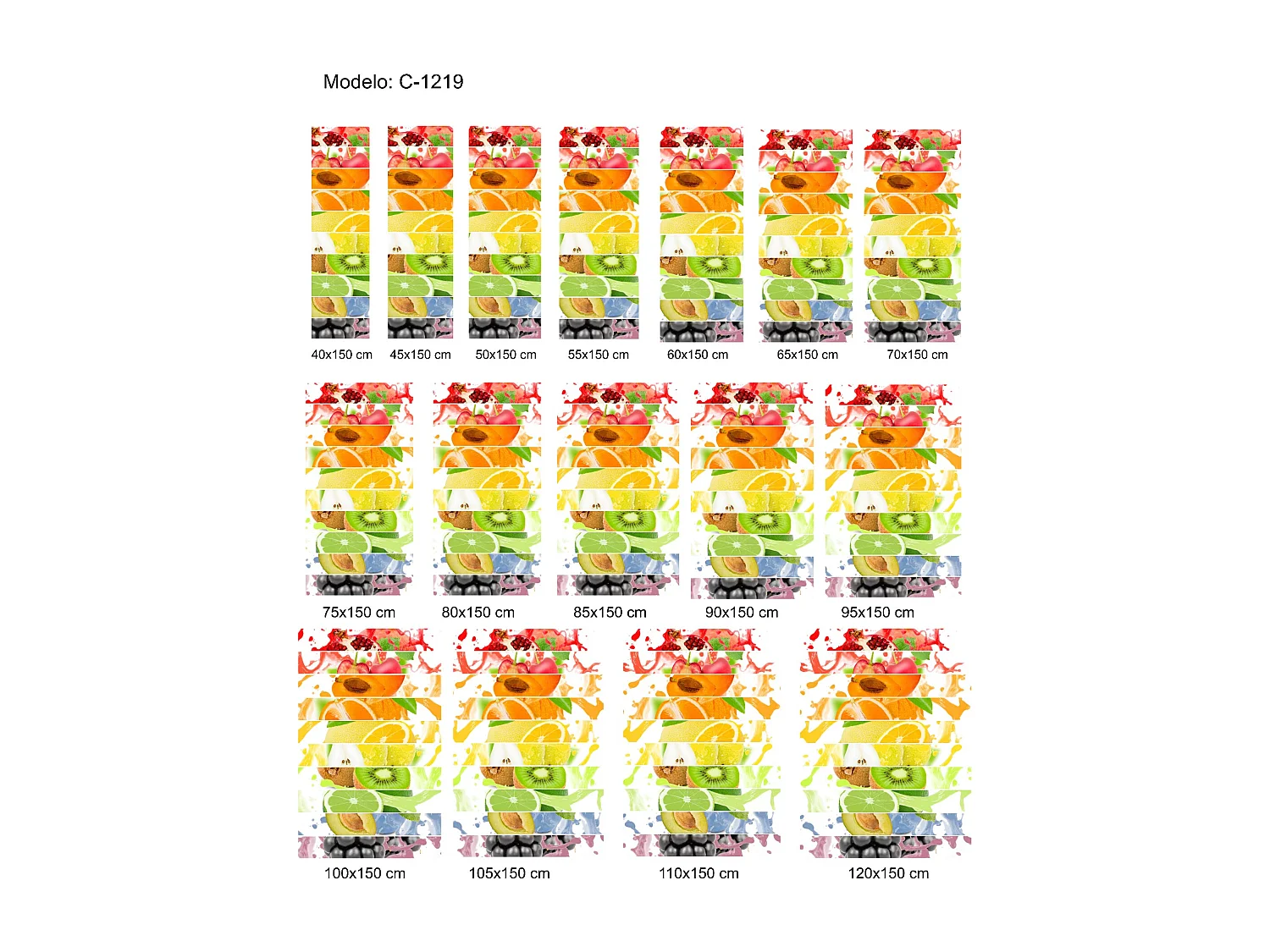 ESTORALIS | Estores Personalizados Easyfix de COCINA | 90 x 150 cm (Ancho por Alto) Tamaño de Tela 87 x 150 cm | Modelo C-1219 Color Unico