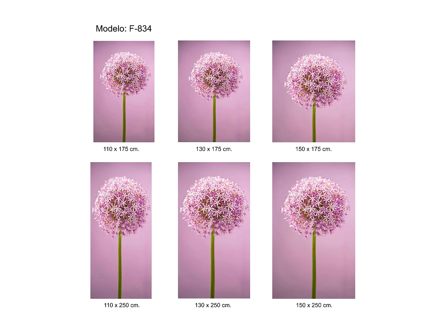 ESTORALIS | Estores Personalizados FLORES y PLANTAS  | 130 x 255 cm (Ancho por Alto) Tamaño de Tela 127 x 250 cm | Modelo F-834 Color Unico