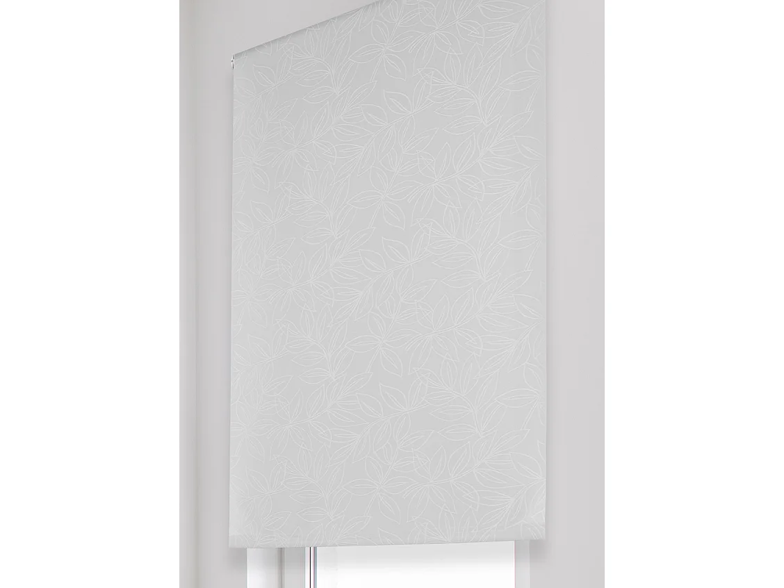 ESTORALIS | Estor Enrollable Translúcido | 130 x 255 cm (Ancho por Alto) Tamaño de Tela 127 x 250 cm | Modelo SELENE Color Blanco/Gris