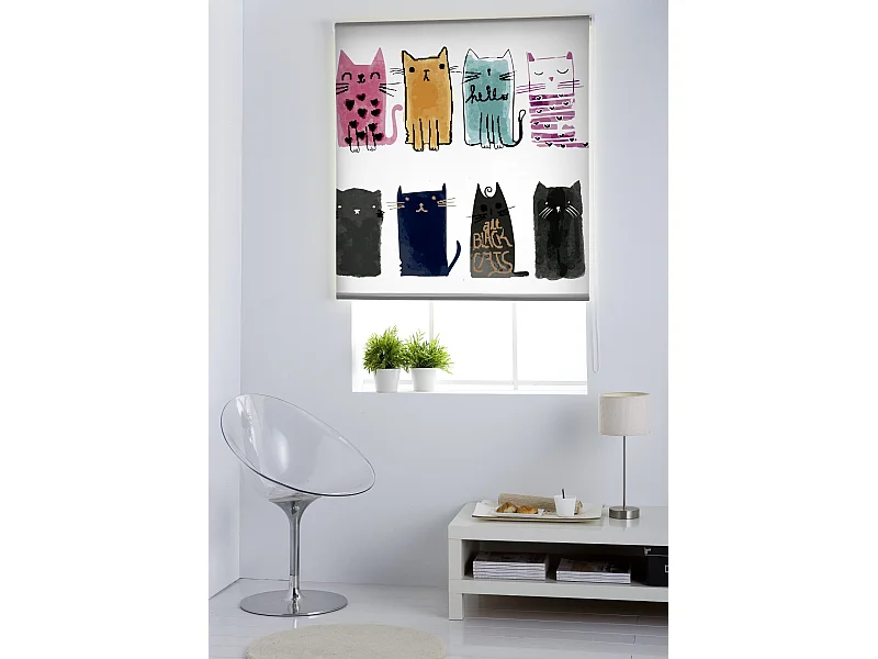 ESTORALIS | Estores Personalizados Easyfix ANIMALES  | 100 x 150 cm (Ancho por Alto) Tamaño de Tela 97 x 150 cm | Modelo A-233 Color Unico