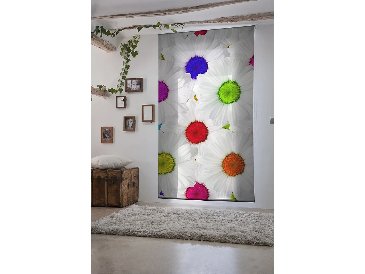 ESTORALIS | Estores Personalizados FLORES y PLANTAS  | 130 x 180 cm (Ancho por Alto) Tamaño de Tela 127 x 175 cm | Modelo F-835 Color Unico