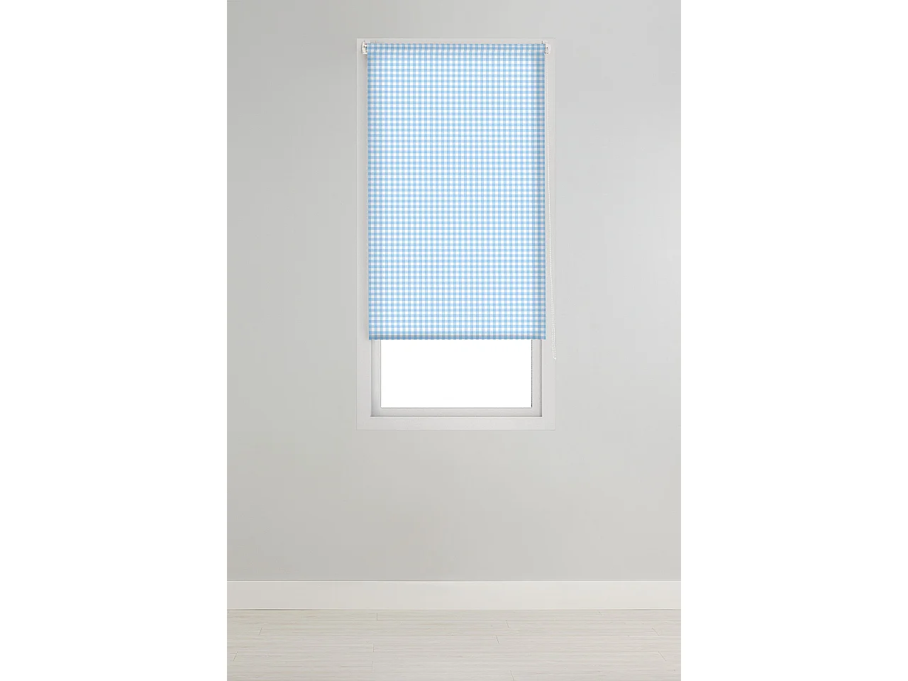 ESTORALIS | Estores Personalizados de COCINA | 90 x 180 cm (Ancho por Alto) Tamaño de Tela 87 x 175 cm | Modelo Vichy-2 Color Celeste