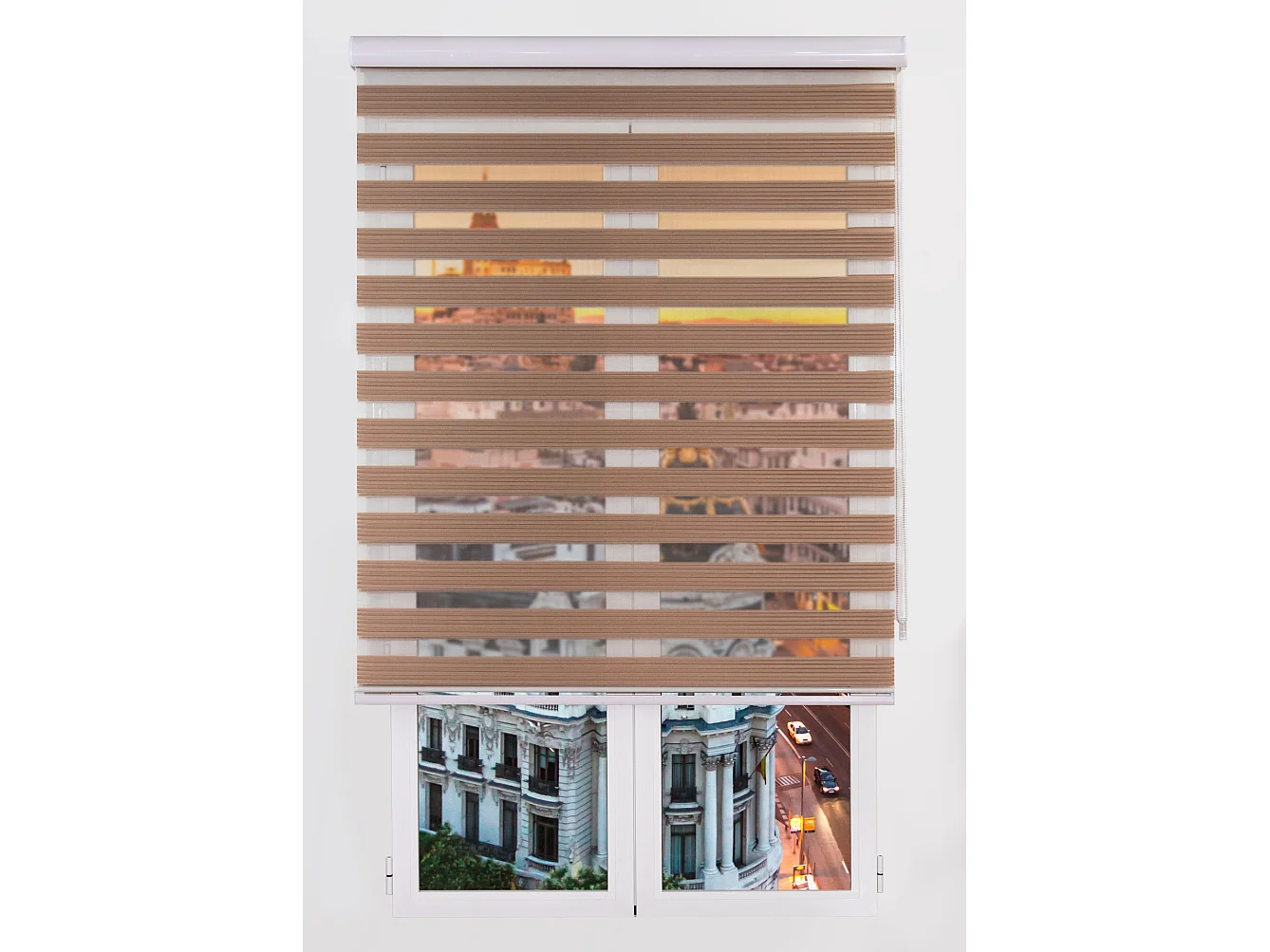 ESTORALIS | Estor Enrollable NOCHE y DIA | 100 x 255 cm (Ancho por Alto) Tamaño de Tela 97 x 250 cm | Modelo SAMWELL Color Tabaco