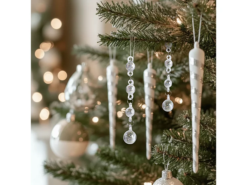 Suspension de Noël Perles irisées - Transparent