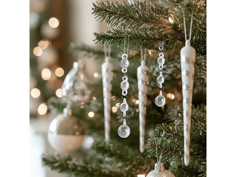 Suspension de Noël Perles irisées - Transparent