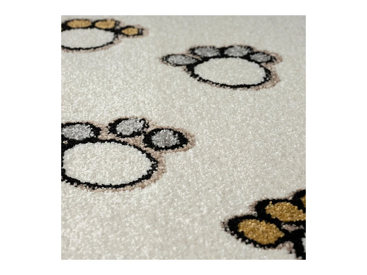 Tapis enfant 40x60 rectangle tissé crème motif animaux SWEETLION