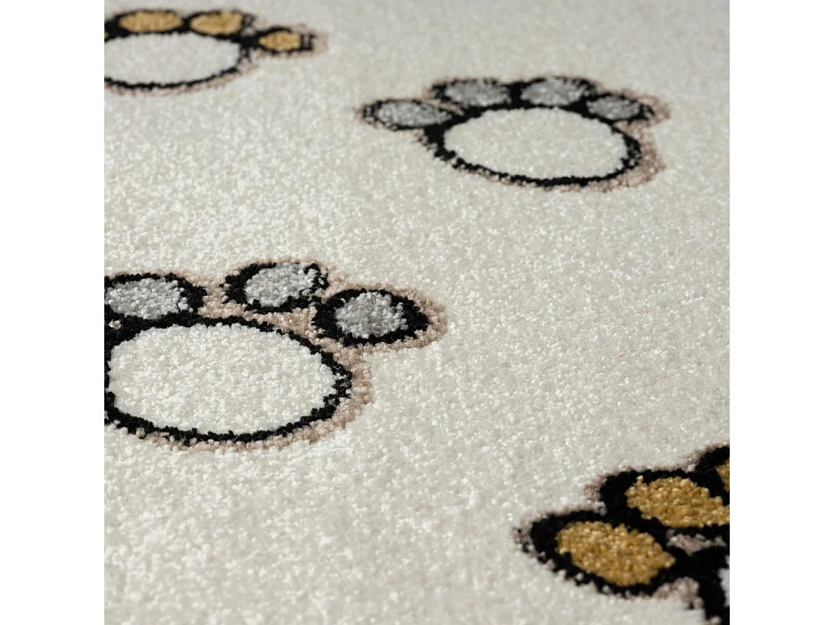 Tapis enfant 40x60 rectangle tissé crème motif animaux SWEETLION