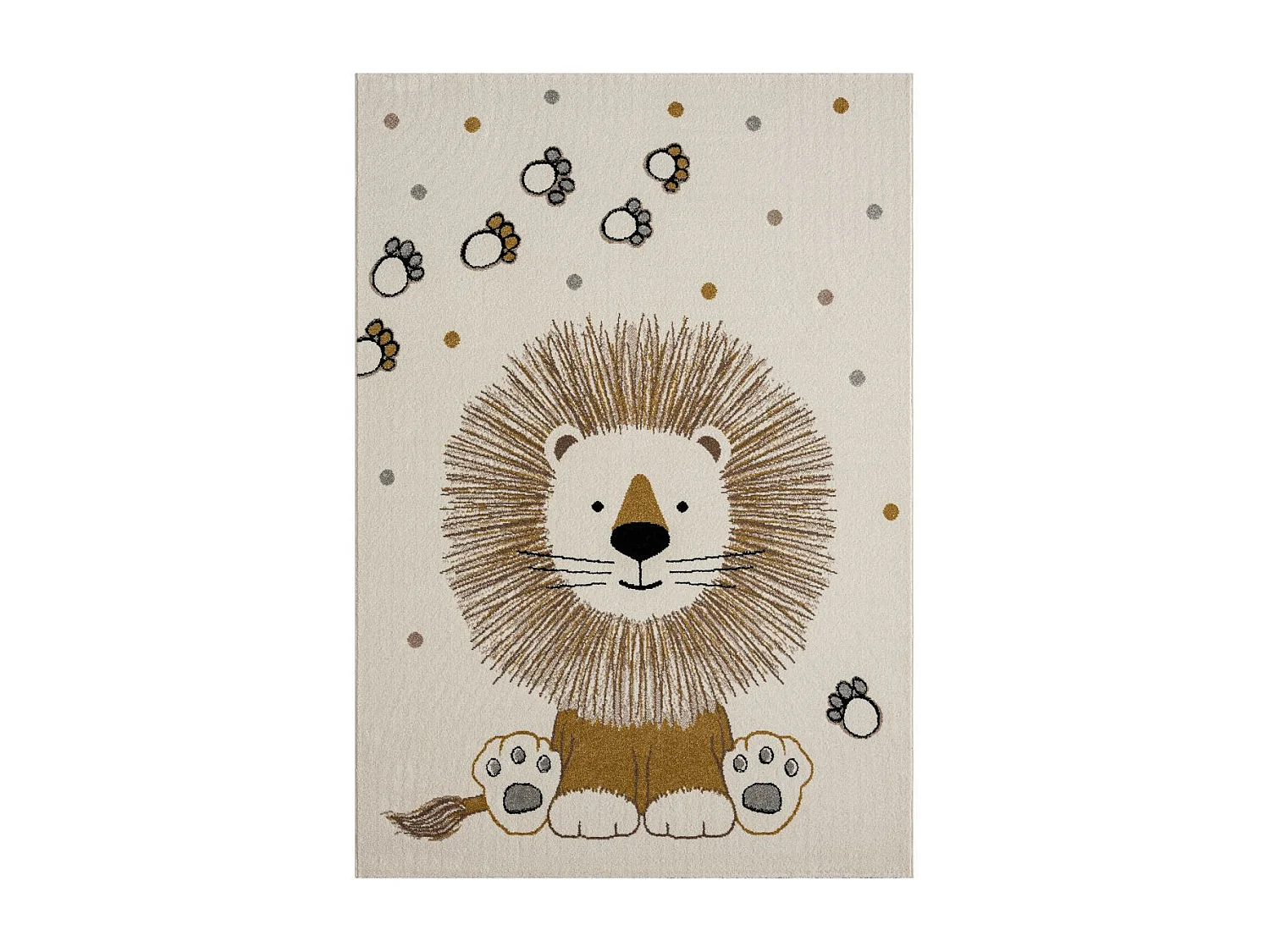 Tapis enfant Ø100cm rond tissé crème SWEETLION