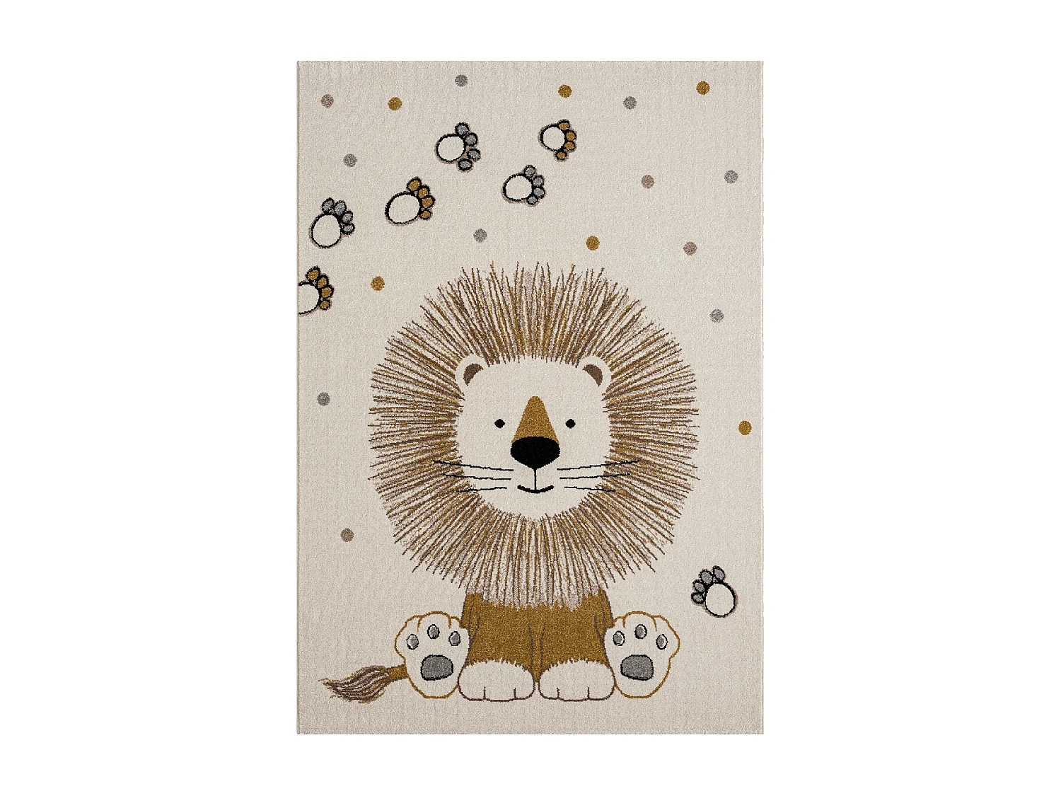 Tapis enfant Ø100cm rond tissé crème SWEETLION