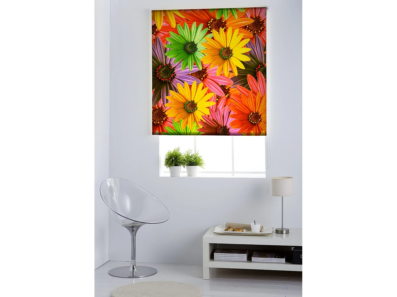 ESTORALIS | Estores Personalizados FLORES y PLANTAS  | 110 x 180 cm (Ancho por Alto) Tamaño de Tela 107 x 175 cm | Modelo F-833 Color Unico