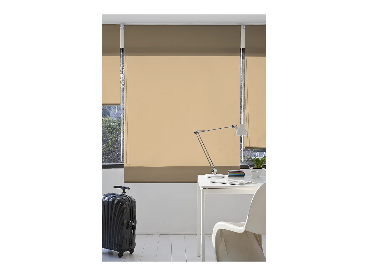 ESTORALIS | Estores Enrollables Lisos Translucidos | 180 x 235 cm (Ancho por Alto) Tamaño de Tela 177 x 230 cm | Modelo GOVE Color Turron