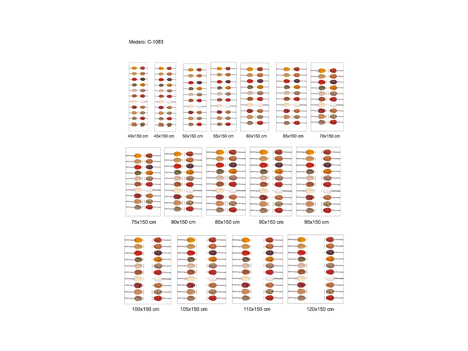 ESTORALIS | Estores Personalizados Easyfix de COCINA | 40 x 150 cm (Ancho por Alto) Tamaño de Tela 37 x 150 cm | Modelo C-1083 Color Unico