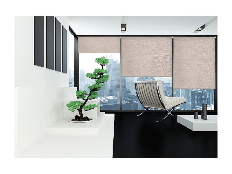 ESTORALIS | Estor Enrollable Translúcido | 150 x 255 cm (Ancho por Alto) Tamaño de Tela 147 x 250 cm | Modelo BRAN Color Lino