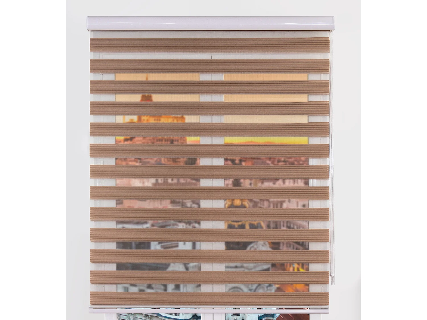 ESTORALIS | Estor Enrollable NOCHE y DIA | 140 x 255 cm (Ancho por Alto) Tamaño de Tela 137 x 250 cm | Modelo SAMWELL Color Tabaco