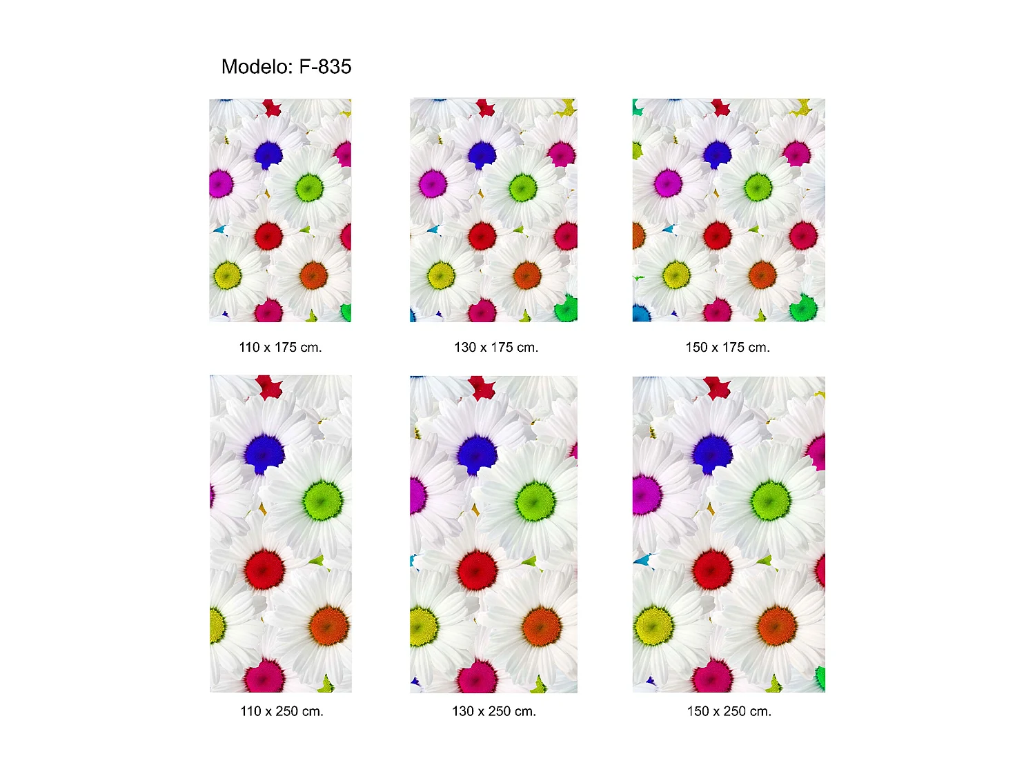 ESTORALIS | Estores Personalizados FLORES y PLANTAS  | 130 x 255 cm (Ancho por Alto) Tamaño de Tela 127 x 250 cm | Modelo F-835 Color Unico