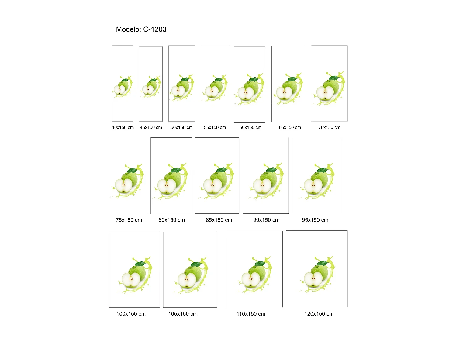 ESTORALIS | Estores Personalizados Easyfix de COCINA | 40 x 150 cm (Ancho por Alto) Tamaño de Tela 37 x 150 cm | Modelo C-1203 Color Unico