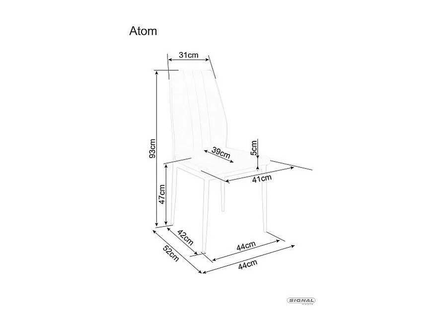 Krzesło tapicerowane ATOM VELVET szare