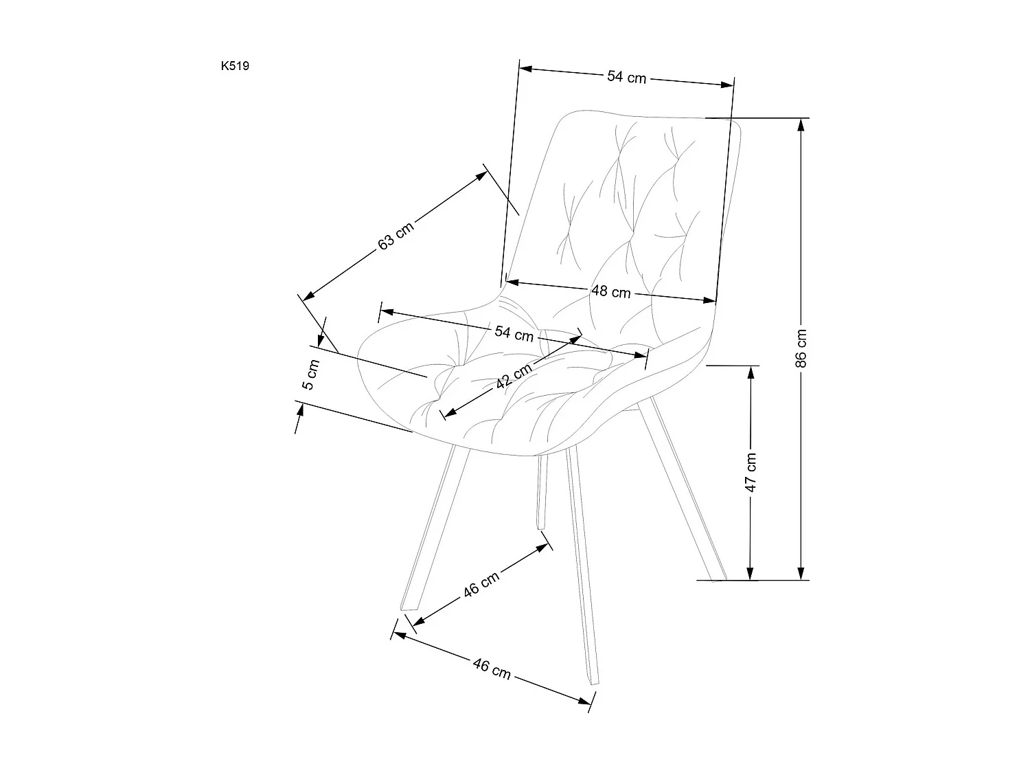 Sedia K519/Tessuto/Verde