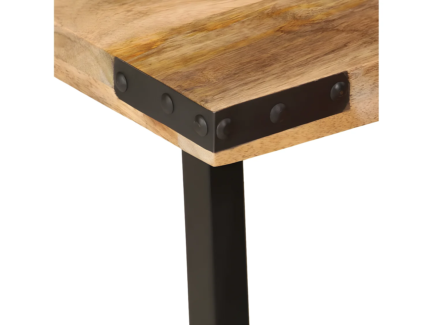 Tables basses gigognes 3 pcs bois massif de manguier et fer