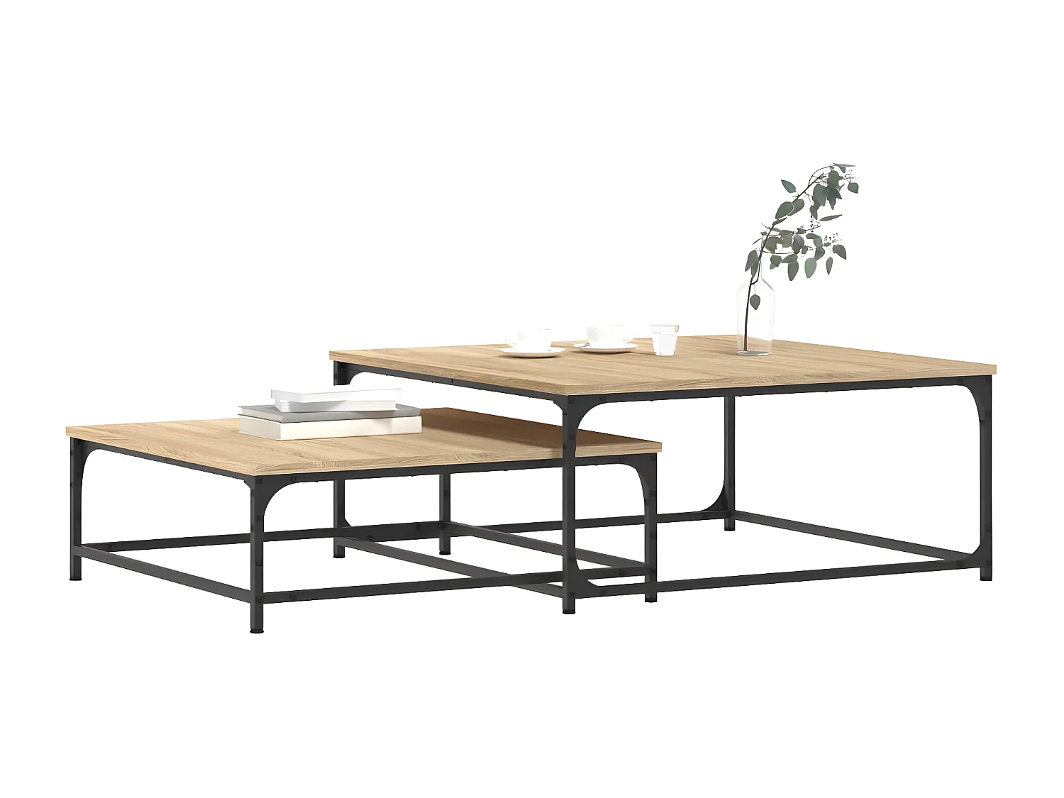 Tables basses gigognes 2 pcs chêne sonoma bois d'ingénierie