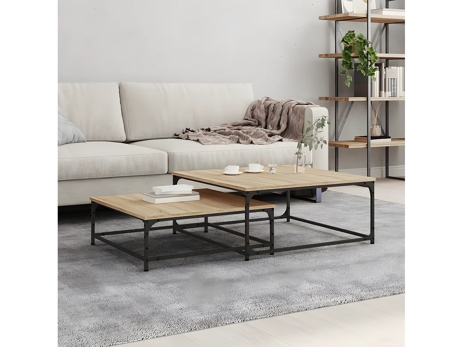 Tables basses gigognes 2 pcs chêne sonoma bois d'ingénierie