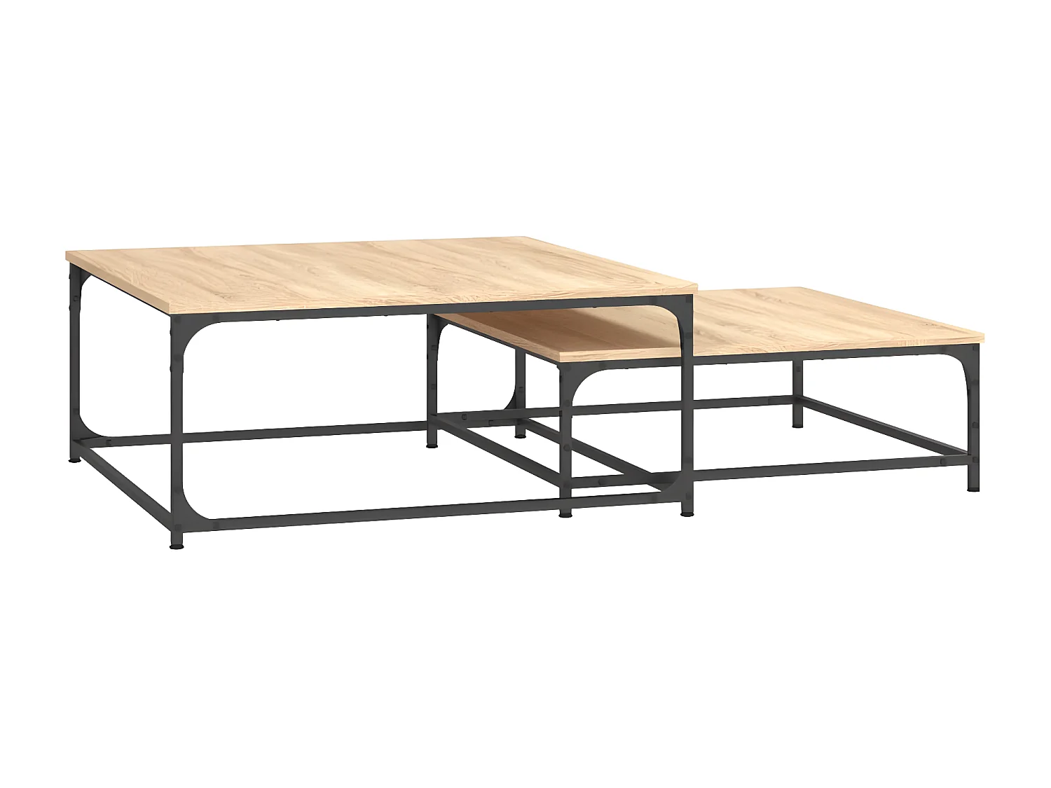 Tables basses gigognes 2 pcs chêne sonoma bois d'ingénierie