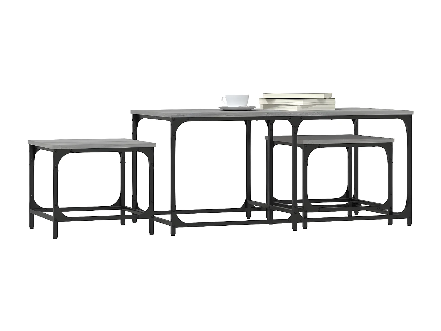 Tables basses gigognes 3 pcs sonoma gris bois d'ingénierie