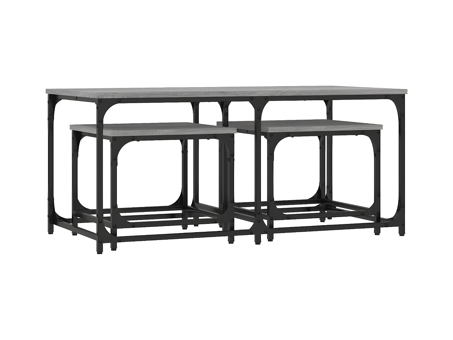 Tables basses gigognes 3 pcs sonoma gris bois d'ingénierie