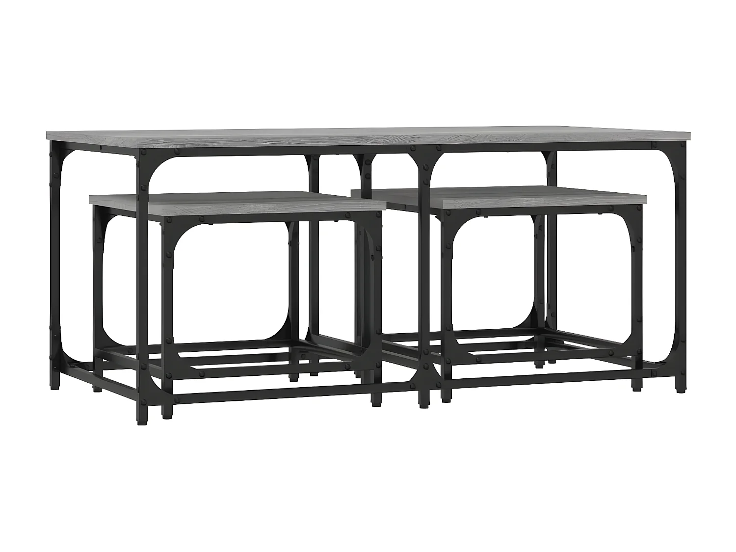 Tables basses gigognes 3 pcs sonoma gris bois d'ingénierie