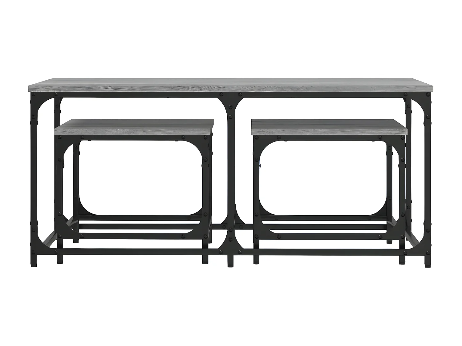 Tables basses gigognes 3 pcs sonoma gris bois d'ingénierie