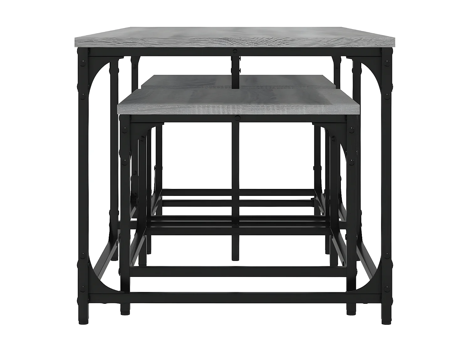 Tables basses gigognes 3 pcs sonoma gris bois d'ingénierie