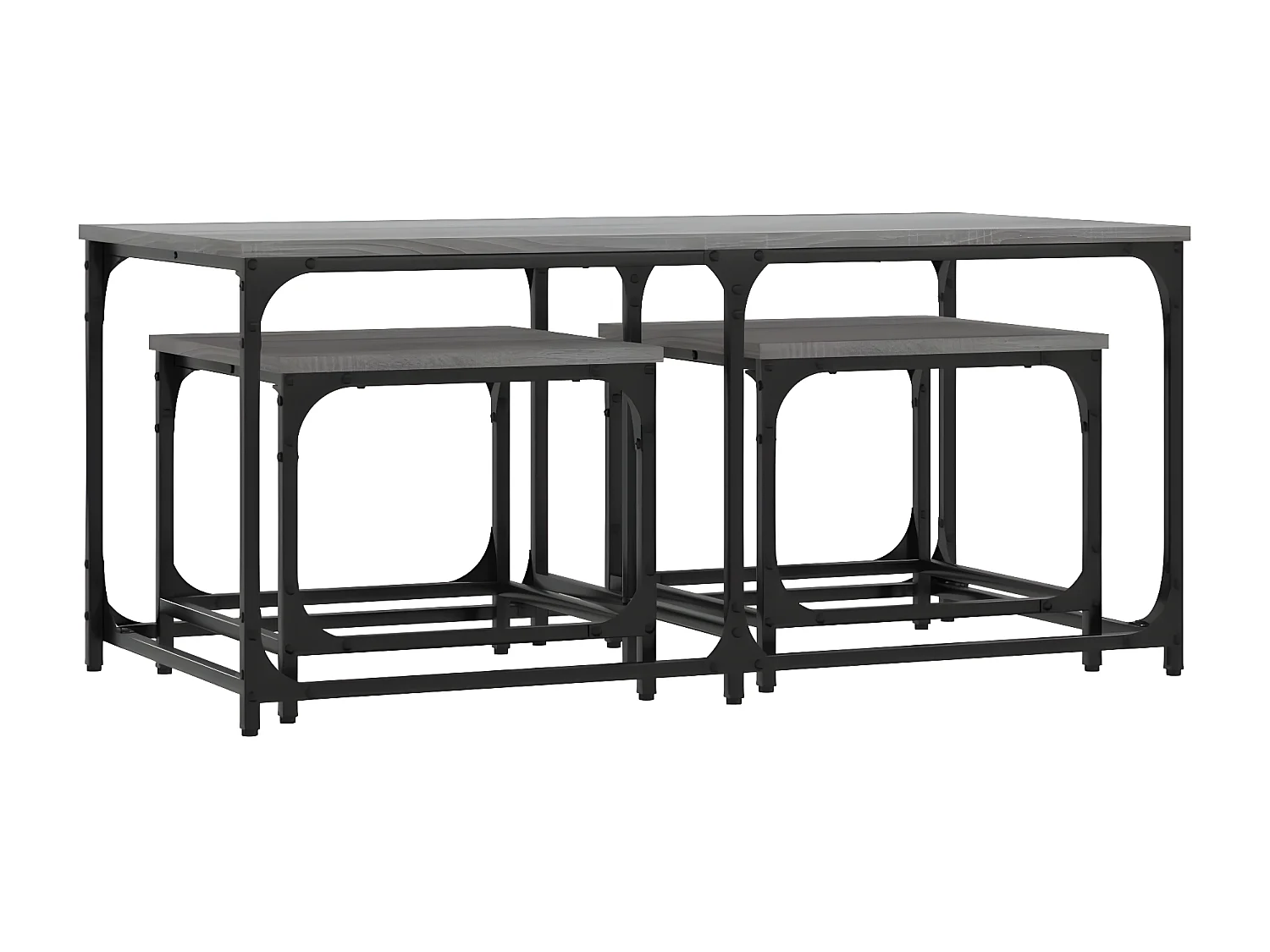 Tables basses gigognes 3 pcs sonoma gris bois d'ingénierie