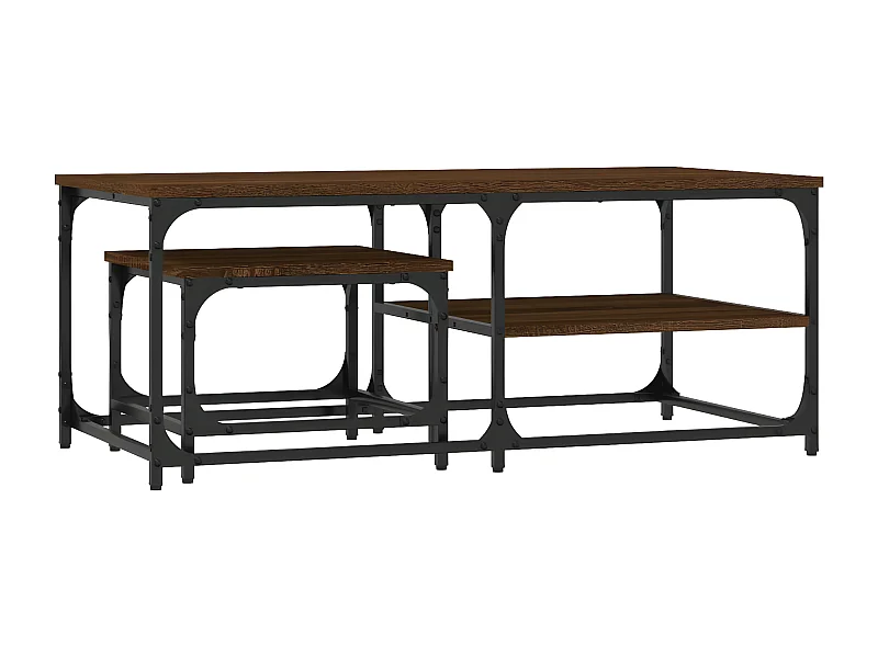 Tables basses gigognes 2 pcs chêne marron bois d'ingénierie