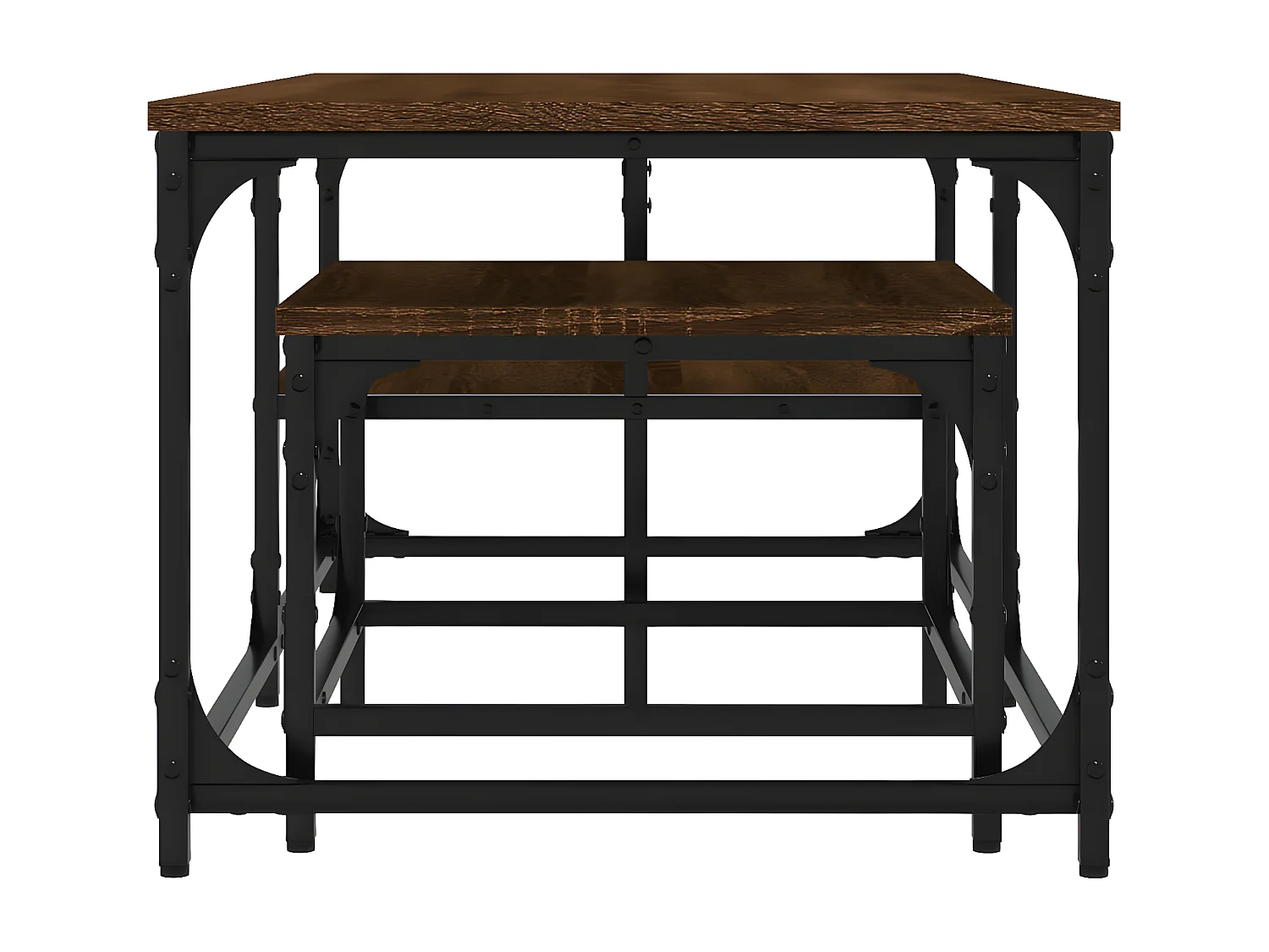 Tables basses gigognes 2 pcs chêne marron bois d'ingénierie