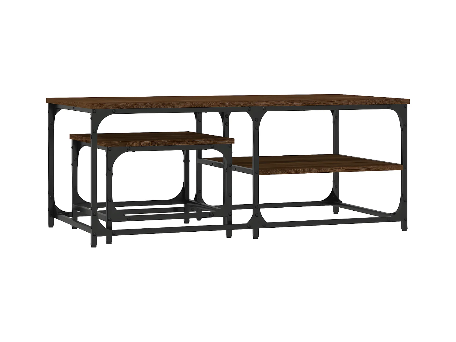 Tables basses gigognes 2 pcs chêne marron bois d'ingénierie