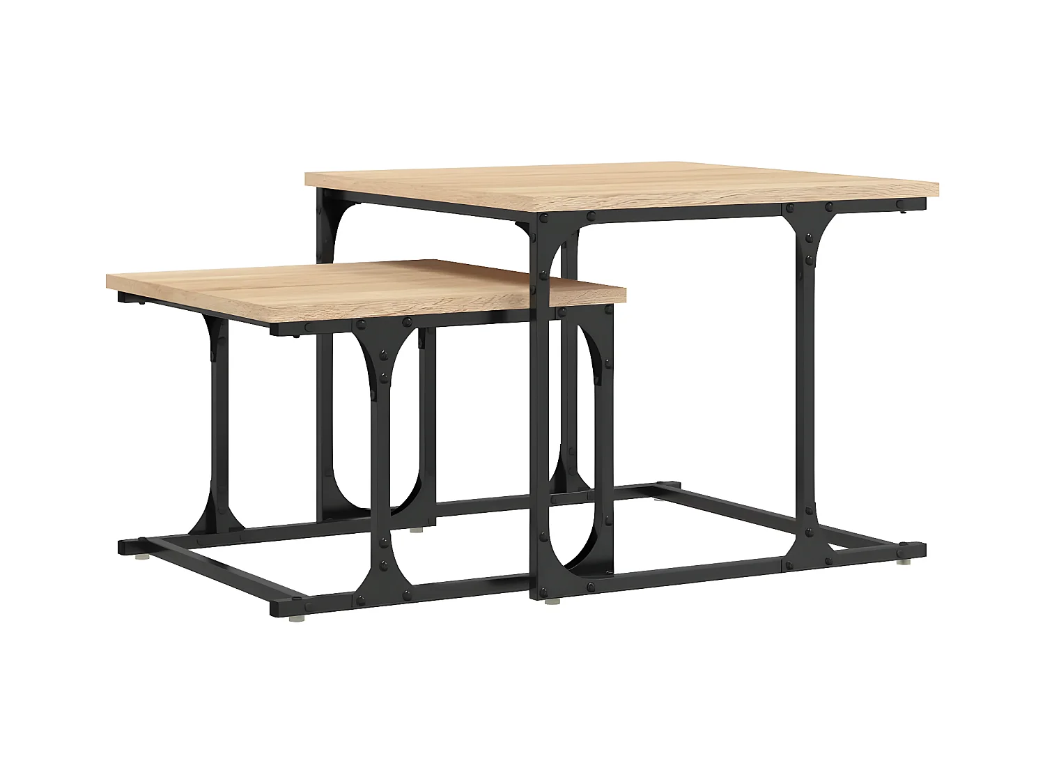 Table basse gigogne 2 pcs chêne sonoma bois d'ingénierie