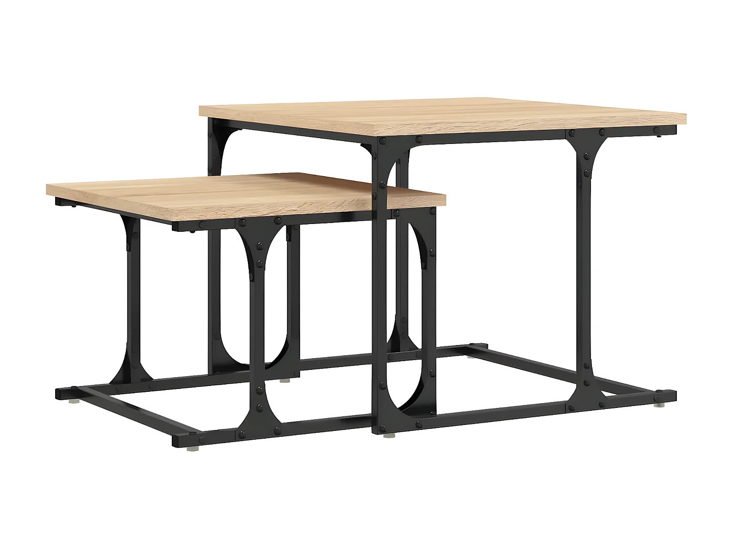 Table basse gigogne 2 pcs chêne sonoma bois d'ingénierie