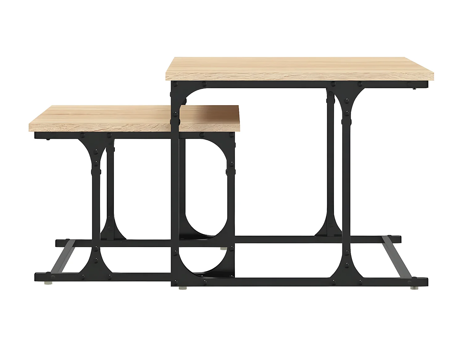 Table basse gigogne 2 pcs chêne sonoma bois d'ingénierie