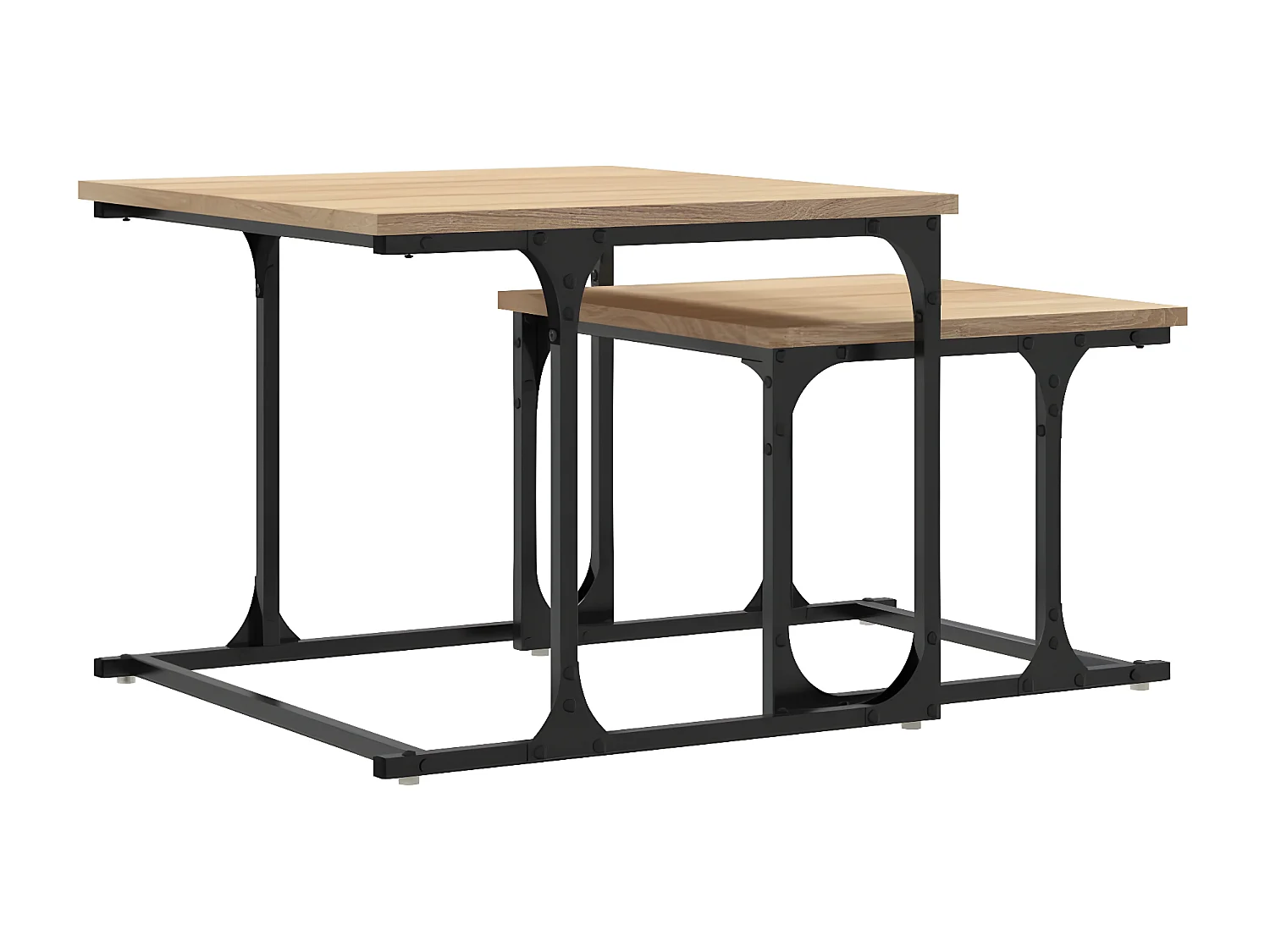 Table basse gigogne 2 pcs chêne sonoma bois d'ingénierie