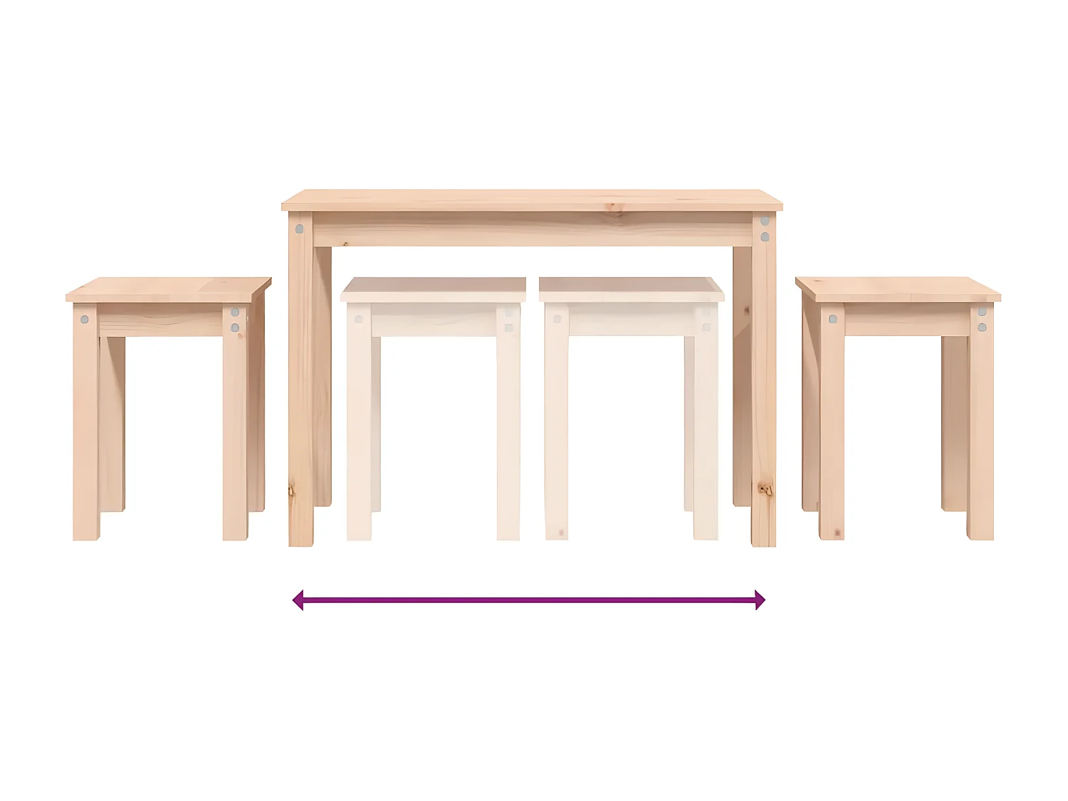 Tables gigognes 3 pcs Bois de pin massif