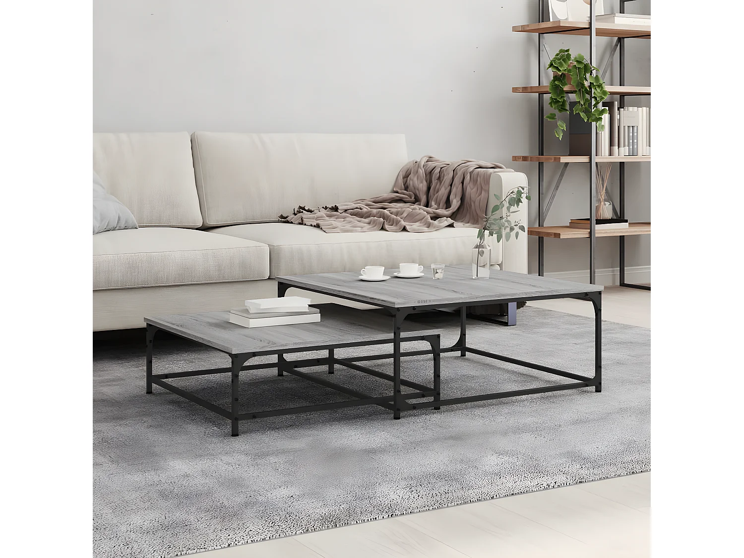 Tables basses gigognes 2 pcs sonoma gris bois d'ingénierie