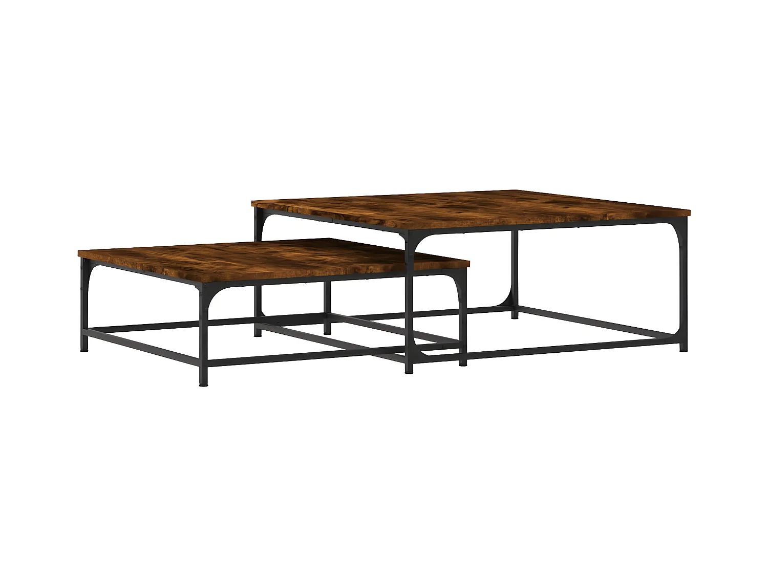 Tables basses gigognes 2 pcs chêne fumé bois d'ingénierie